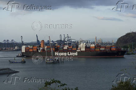 FILE PHOTO: A cargo ship sails through the Panama Canal