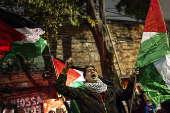 Ato de solidariedade à Palestina, no restaurante Al Janiah, no Bexiga