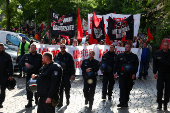 Demonstration ahead of May Day, in Berlin