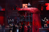 Lady Gaga rehearses one day before her open concert in Copacabana beach in Rio de Janeiro