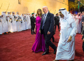 FILE PHOTO: U.S. President Donald Trump and first lady Melania Trump are welcomed by Saudi Arabia's King Salman bin Abdulaziz Al Saud at Al Murabba Palace in Riyadh