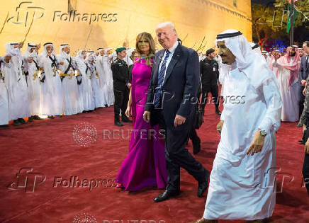 FILE PHOTO: U.S. President Donald Trump and first lady Melania Trump are welcomed by Saudi Arabia's King Salman bin Abdulaziz Al Saud at Al Murabba Palace in Riyadh