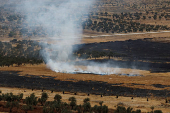 A view shows burnt farms, after an Israeli settlers attack in Al Mughayyir near Ramallah