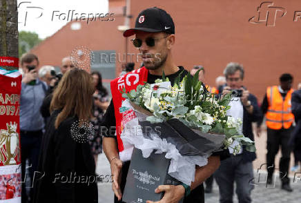 FILE PHOTO: Tribute to Liverpool's Portuguese soccer player Diogo Jota, who died in a car crash near Zamora, Spain