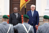 German President Steinmeier receives Papua New Guinea's Governor-General Dadae, in Berlin