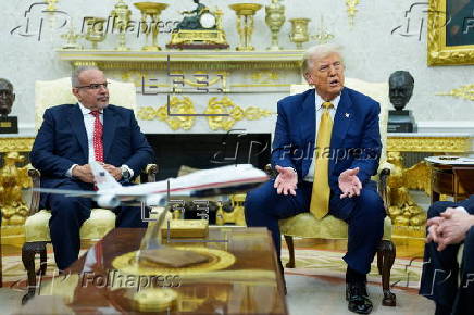 US President Trump meets Crown Prince Salman of Bahrain at the White House