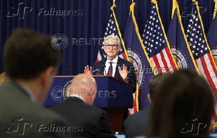 Federal Reserve Chair Jerome Powell speaks at a press conference in Washington