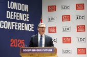 Britain's Prime Minister Keir Starmer at London Defence Conference