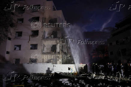 Aftermath of missile attack from Iran on Israel