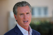 California Governor Newsom holds press conference after federal government's demobilization of 2,000 National Guard members, in Downey