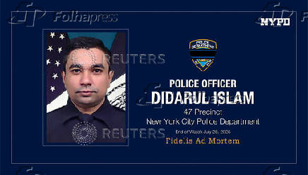 A post on X issued by NYPD shows a photo of police officer Didarul Islam, killed in a mass shooting