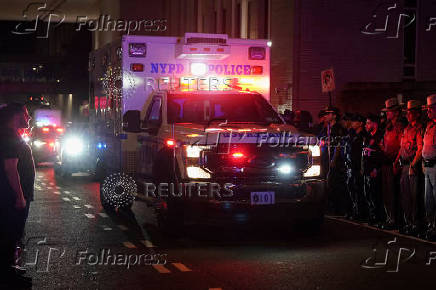 Ambulance transfer of slain NYPD officer Didarul Islam, in New York City