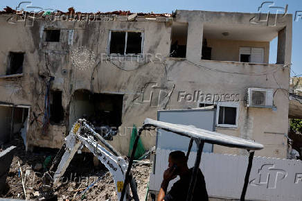 Aftermath of drone attack from Iran on Israel in Beit Shean