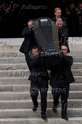 Funeral of late French talk show host and TV journalist Thierry Ardisson in Paris