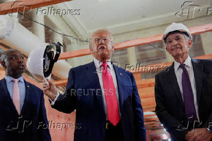 U.S. President Trump tours the Federal Reserve Board building in Washington, D.C.