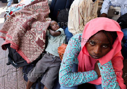 Displaced Sudanese head home from Egypt as a free train with a voluntary return is coordinated by the Egyptian government, in Cairo