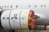 Turbina de Boeing 767-300 da Latam; avião ficará parada por mais de 6 meses