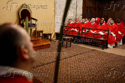 Christian worshippers attend a Palm Sunday procession in Jerusalem