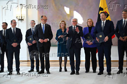 Incoming German cabinet members receive certificate of appointment in Berlin