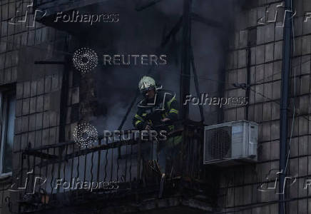 Russian drone and missile strike in Kyiv