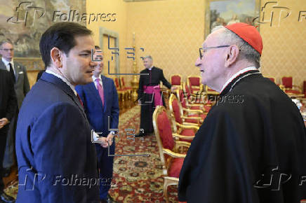 El secretario de Estado estadounidense Marco Rubio se reúne con su homólogo del vaticano, Pietro Parolin