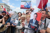 Rally for Polish presidential candidate Rafal Trzaskowski