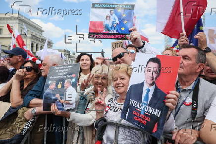 Rally for Polish presidential candidate Rafal Trzaskowski