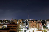 Interception of a missile, that the Israeli military said to have been fired from Yemen, is seen from the city of Ashkelon