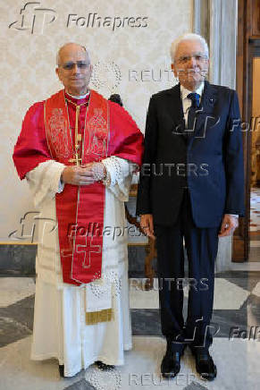 Pope Leo XIV meets Italian President Sergio Mattarella at the Vatican