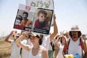 Protest march from Tel Aviv to Gaza border calling to stop the war