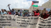 Pro-Palestinian protest outside the US Embassy in Colombo