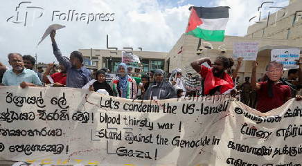 Pro-Palestinian protest outside the US Embassy in Colombo