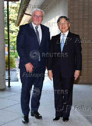 Japanese Emperor Naruhito meets with German President Frank-Walter Steinmeier at the Imperial Palace in Tokyo