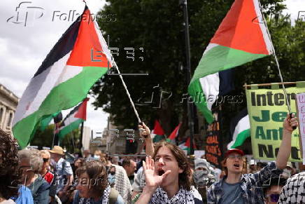 Demonstrators rally for Palestine Action amid UK ban threat