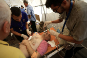Aftermmath of an Israeli strike on The Church of the Holy Family in Gaza City