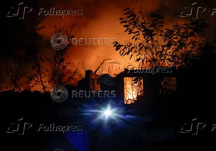 Aftermath of a Russian drone attack in Chuhuiv