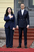 Finnish President Alexander Stubb meets with Kosovo's President Vjosa Osmani Sadriu in Helsinki