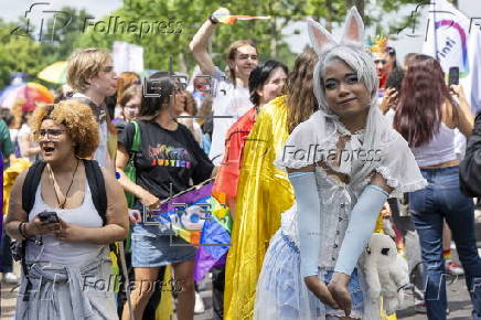 Pride march in the streets of Geneva