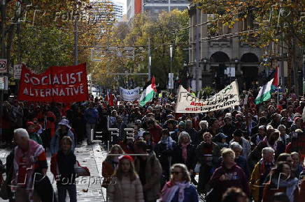 Pro-Palestine rally for Gaza in Melbourne