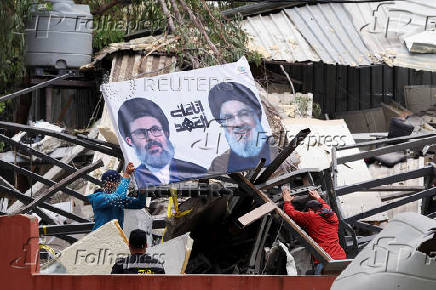 FILE PHOTO: Aftermath of an Israeli strike in Beirut suburbs