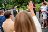 U.S. President Donald Trump's border czar Tom Homan speaks to the media outside the White House in Washington