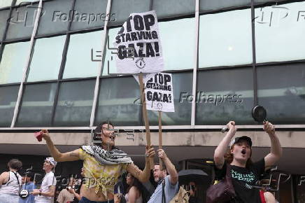 'Stop starving Gaza' protest nearby United Nations headquarters
