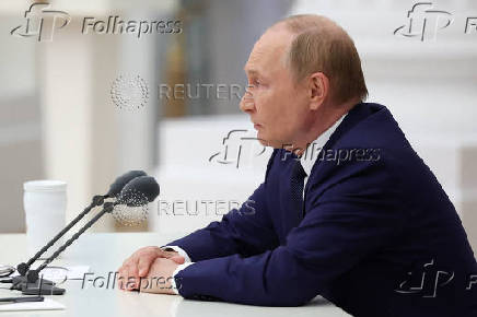 Russian President Vladimir Putin holds a meeting with members of Russia's top leadership in preparation for the upcoming Russia-US summit, in Moscow
