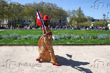 Rally in support of French far-right leader Marine Le Pen in Paris