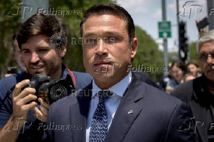 FILE PHOTO: Former U.S. Representative Michael Grimm exits the Brooklyn Federal Courthouse in the Brooklyn Borough of New York
