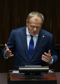 Polish PM Tusk speaks ahead of confidence vote in Warsaw