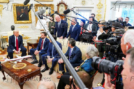 U.S. President Donald Trump meets with NATO Secretary General Mark Rutte at the White House in Washington, D.C.