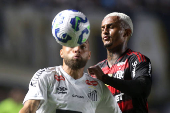 Santos e Flamengo na Vila Belmiro, em São Paulo, pelo Brasileirão 2025