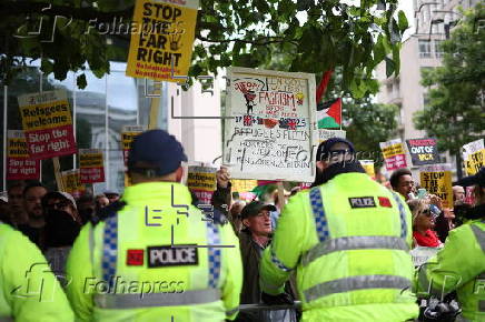 Britain First group hold 'March for Remigration' in Manchester