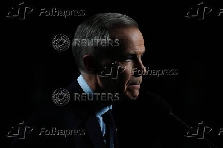 Liberal Leader Mark Carney takes a question from a journalist following the French-language federal election debate, in Montreal